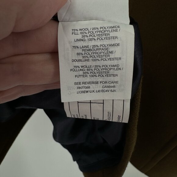 J CREW car coat dark brown italian wool 00P outerwear knee length preppy - Picture 13 of 13